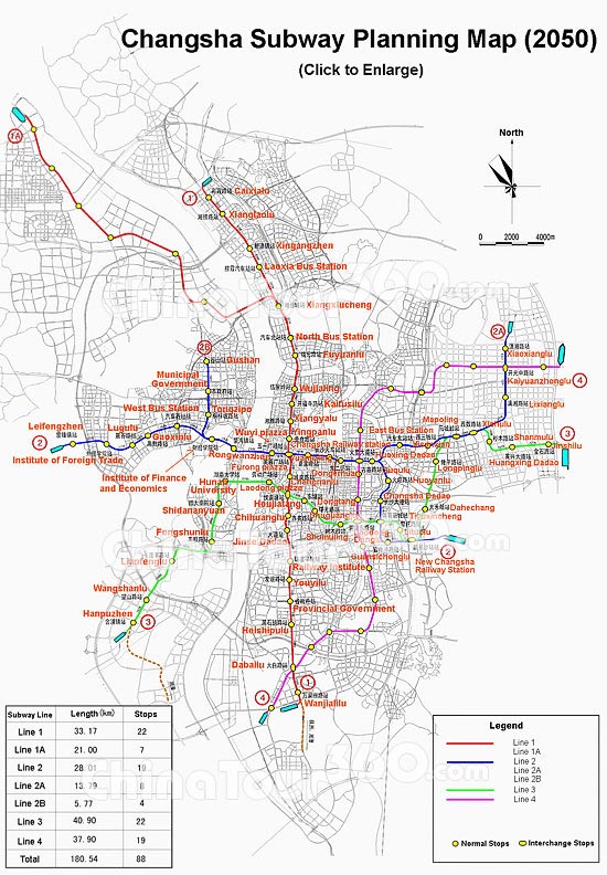 Map of Changsha Subway