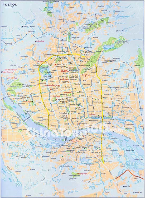 Map of Fuzhou City