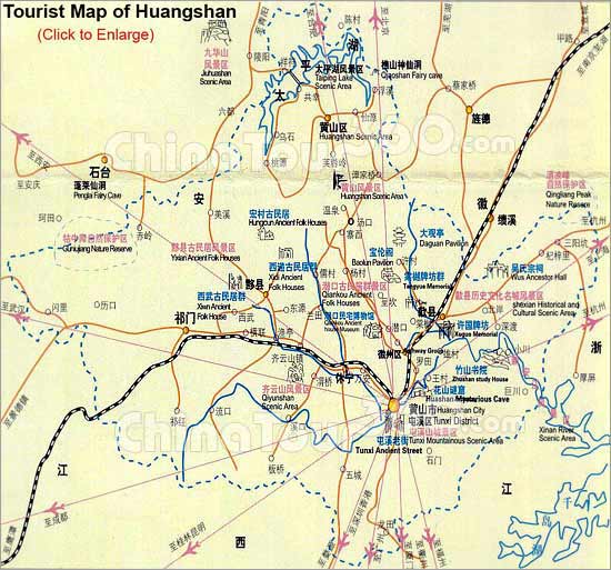 Huangshan City Map
