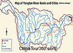 Yangtze River Basin and Cities Map
