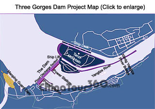 Three Gorges Dam Project Map