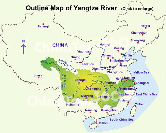 Yangtze River Cites Map