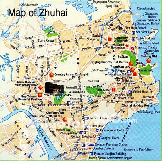 Map of Zhuhai City