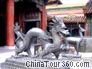 Bronze Statues of a Dragon and a Deer