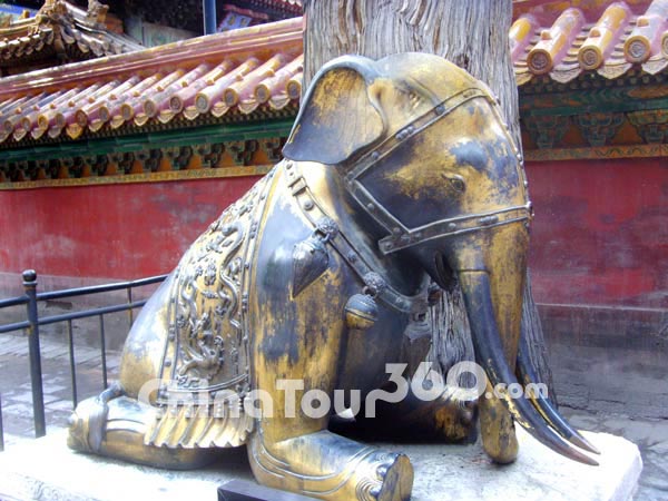 A Bronze Statue of a Child Elephant, Beijing Forbidden City