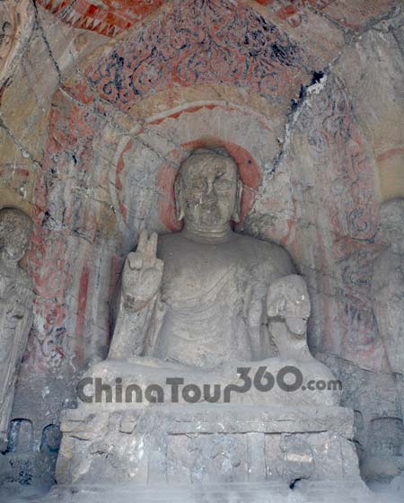 A Buddha Statue in Longmen Grottoes