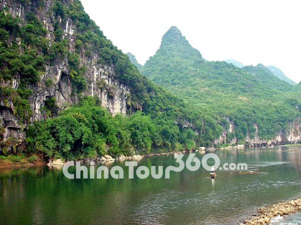 Green Hills at the Bank of Guilin Li River