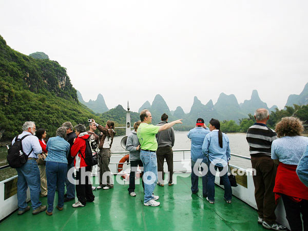 Tourists on Guilin Li River Cruise Ship